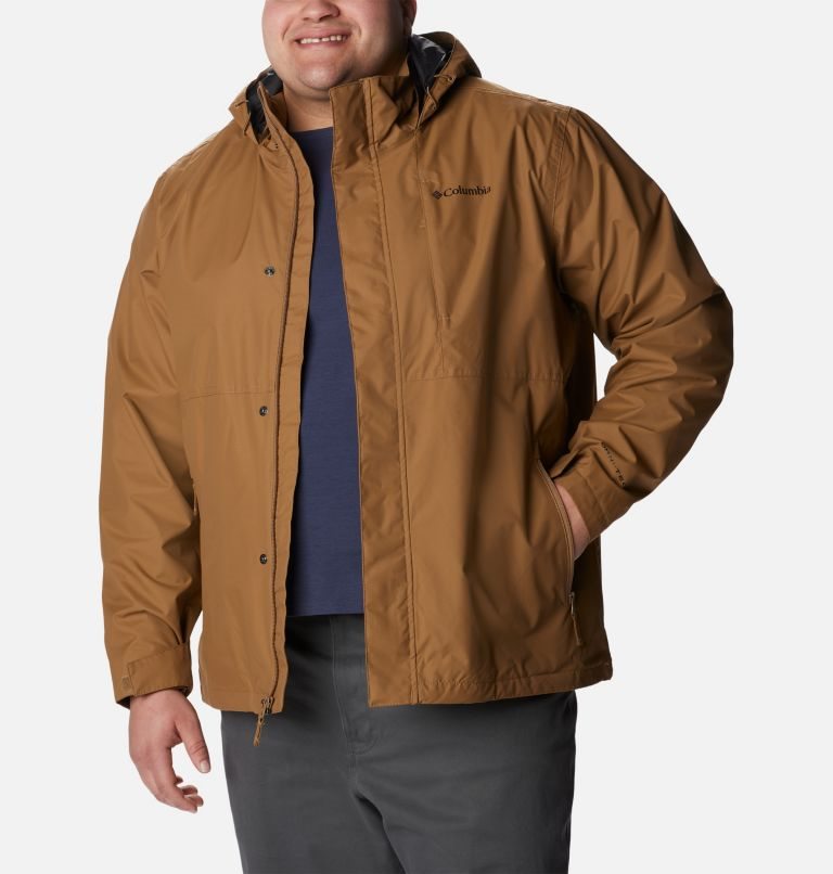 Men's Columbia Cloud Crest Rain Jackets Brown | Plus Size CA-A0543